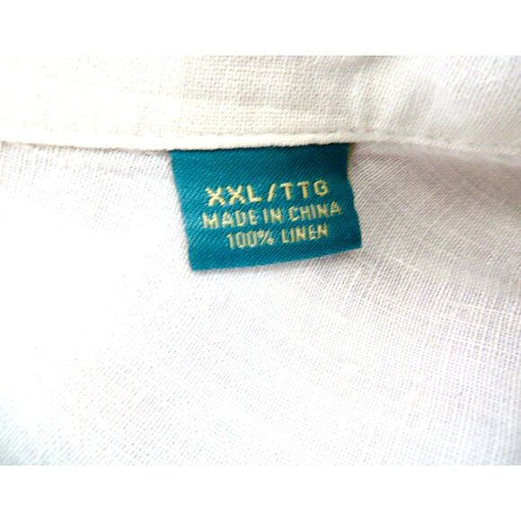 NEW! Tommy Bahama Relax 100% Linen Button Front Shirt Striped Gray White XXL - Picture 6 of 6